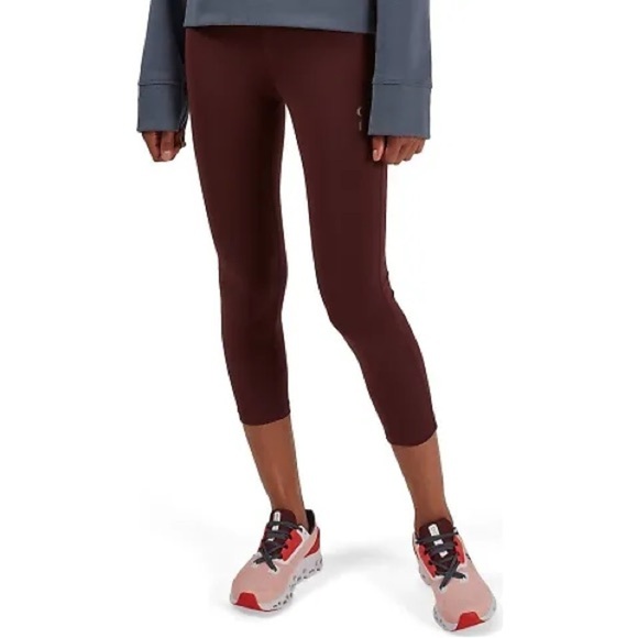 On Running Active Tights 7/8 Leggings Burgundy Red Crop - Picture 1 of 15